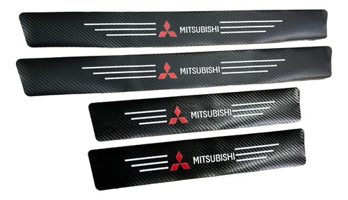 Cubre Socalo Pisaderas Pegatina Fibra Carbono Mitsubishi