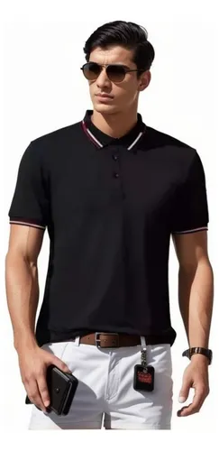 Playera Hombre Casual Blanca Mangas Negras