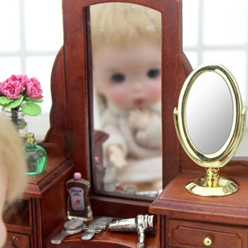 2 Multicolor Miniatura Espejo Mueble Vintage Europeo Dorado