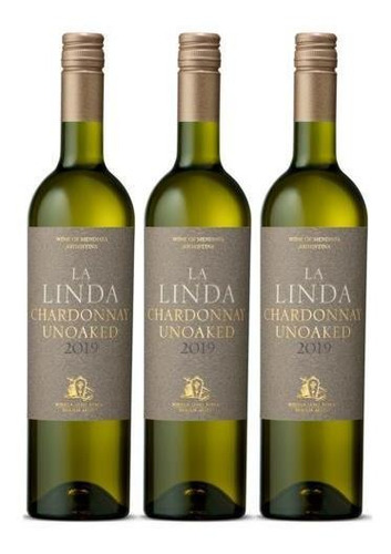 La Linda Chardonnay Unoaked Vino Pack X3 750ml Fullescabio *
