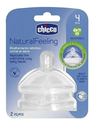 Tetina Mamadera Chicco Natural Feeling Silicona 4m+ X2