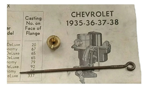 Aguja Dosificadora 75-290 Pozo 95  Carter W1 Chev. 1935/38.