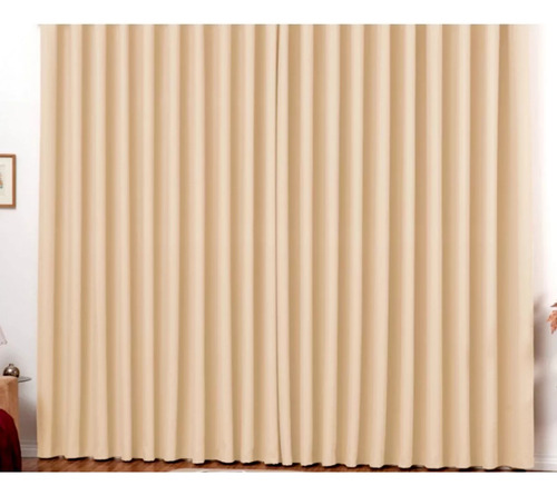 Cortina Blackout Textil Sistema Para Riel 1.90 Alto Ocre / Camel