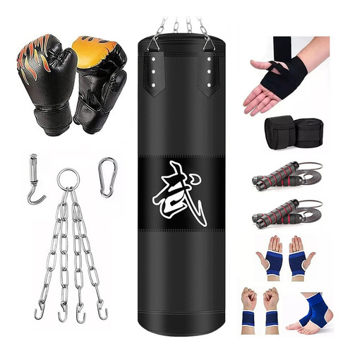 Banna Saco De Boxeo Profesional 120cm, Bolsa De Boxeo De 11 Piezas, Saco De Entrenamiento, Saco De Box Para Kickboxing, Entrenamiento De Gimnasio En Casa,negro