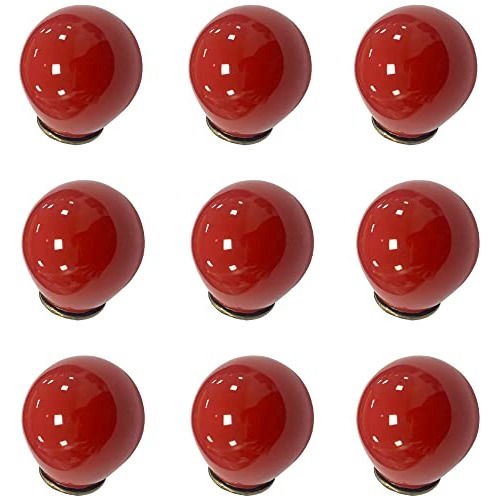 10pcs Small Ceramic Round Dresser Knobs Pulls Decorativ...