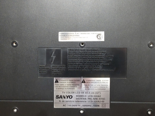 Tv Televisor Lcd 32 Sanyo Vizzon Lcd-32xa2 Leer! Ver Fotos! (Usado)