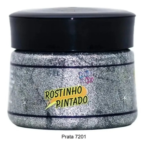 Gel P/ Cabelo Cor Prata  Glitter  150g Rosinho  Pintado 