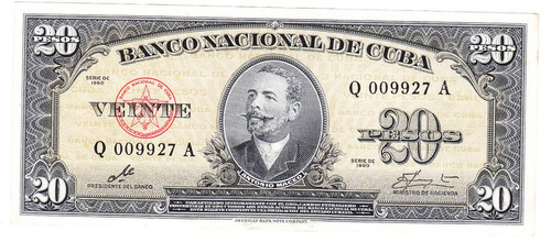 Billete Banco Central De Cuba Che Firma Che 20 Pesos