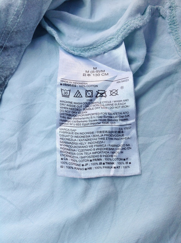 Playera Para Niña Manga Larga 8t Gap Kids Algodón Verd Claro