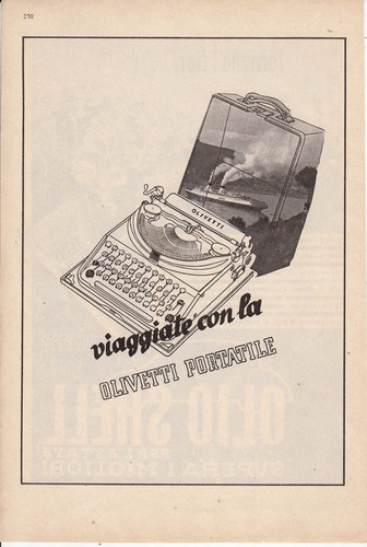 1938 Publicidad Italia Fascista Olivetti Maquina Escribir