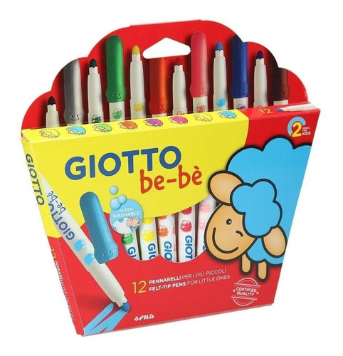 Marcador Giotto Bebe X 12 Lavables - Espacio Regalos