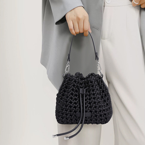 Nuevo Bolso Tipo Cubo Tejido Seda,bolso Cruzado Informal