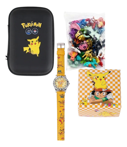 Pack 24 Figuras Pokmon Más Reloj Pokemon