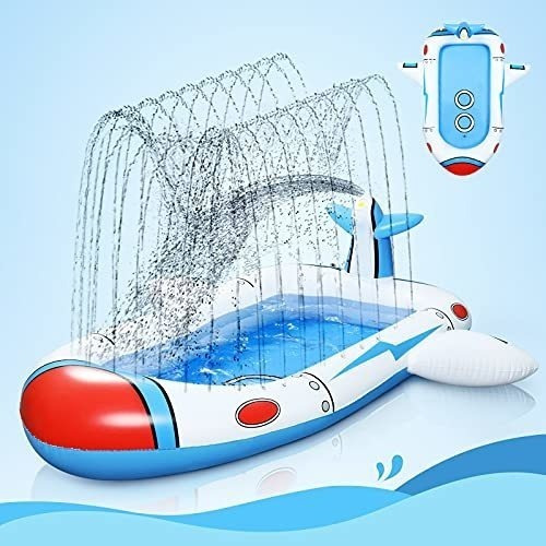 Piscina Inflable Diseño Nave Con Aspersores Para Niños