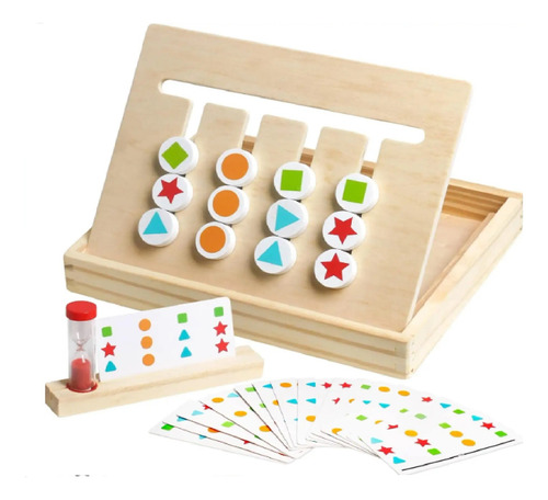 Juego Lógico De Madera Clasificación Forma Color Didáctico