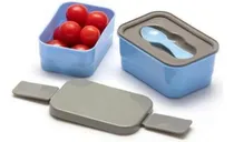 Comprar Marmita Prática 2 Andares Com Divisória E Colher Azul 12x9cm