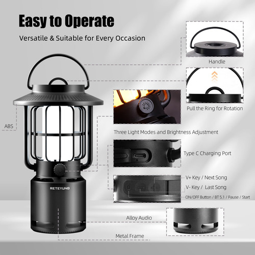 Altavoces Bluetooth Para Exteriores, Altavoz Con Luz De Llam