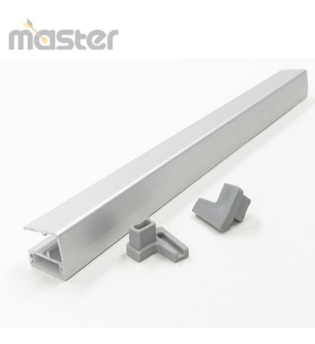 Imagen 2 de 6 de Perfil Aluminio Pv8 Para Estante Vidrio Y Tiras Led X 1mts