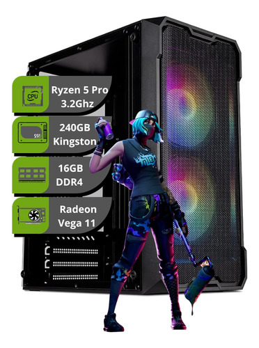 Pc Gamer Tgt Ryzen 5 Pro 16gb Ddr4 Ssd 240gb Radeon Vega 11