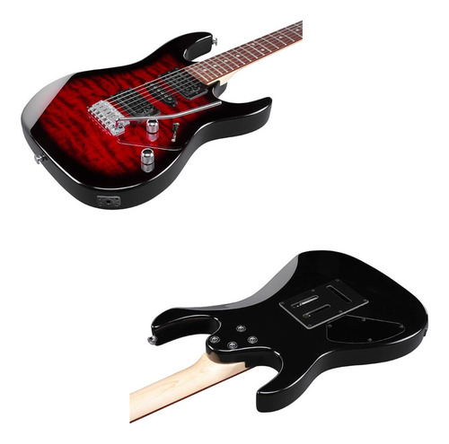 Guitarra Ibanez Superstrato Grx 70qa Com Capa Champion Cor Transparent Red Burst Orientação Da Mão Destro