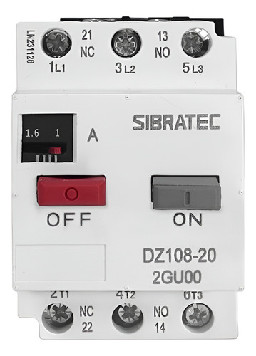 Disjuntor Motor Dz108-20-2gu00 Ajuste 1,0~1,6a 1na + 1nf