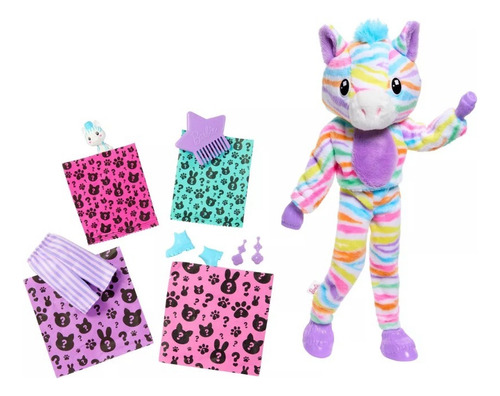 Muñeca Barbie Cutie Reveal Color Wow Cebra