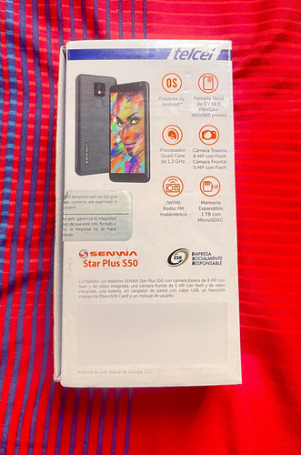 Celular Senwa Star Plus S50 - Android 13 Desbloqueo Facial Y Huella - Memoria Expandible 1 Tb - 2 Gb Ram Quad Core 1.3ghz -cámara 8 Mp (Nuevo con caja abierta)