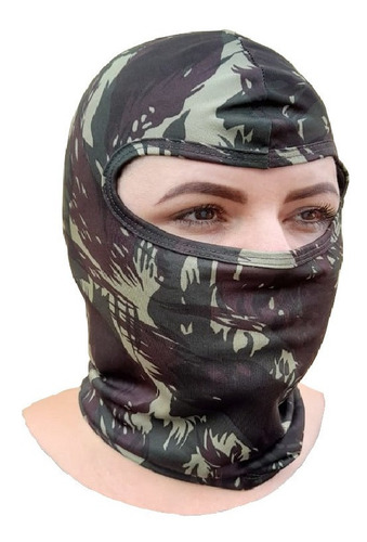 3 Touca Balaclava Mascara Camuflada Paintball Exercito Verde