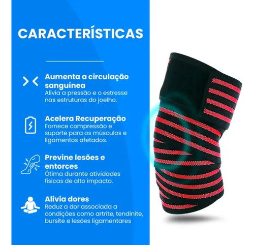 Faixa Com Elático Imobilizador Para Alívio De Lesões E Dores