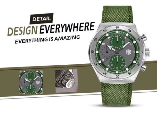 Reloj Hombre Rollstimi Pagani Desing Rt-7932 V Cuarzo Crono Verde Musgo Plateado Gris Oscuro
