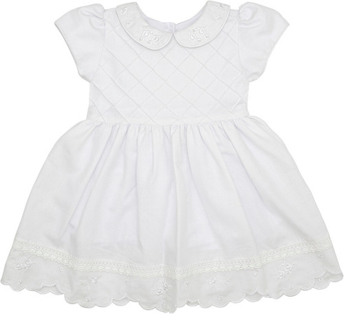 Vestido Batizado Linho Bordado Bebê Papilloo