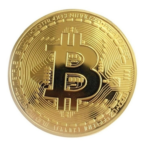 Bitcoin Moneda Fisica Metal Conmemorativa Oro Premium Trader