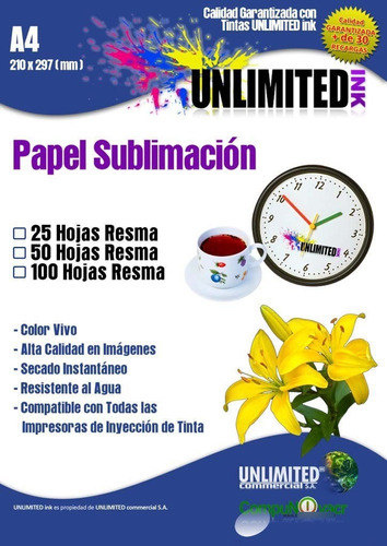 Papel Transfer Tejido Claro, 10 Hoja A4 Tintas Unlimited Ink