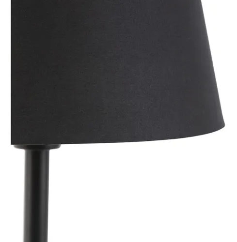 Lámpara De Mesa Con Pantalla E-27 Negro Leonor / Hb Led
