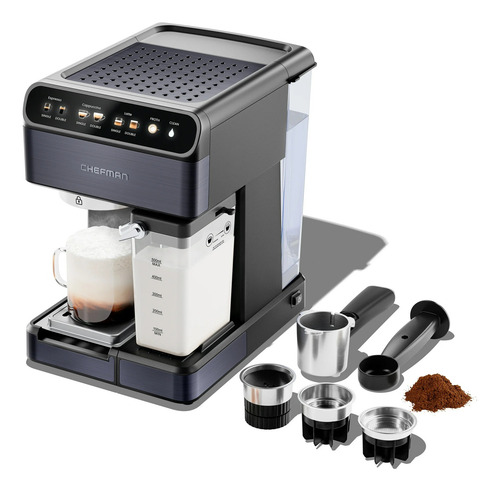 Maquina De Café Espresso Chefman 6 En 1 C/espumador De Leche