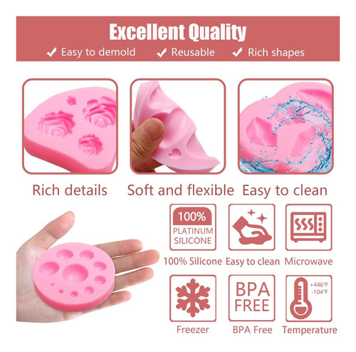 Moldes De Silicona De Chocolate De Labios 5 Pc, Cuentas De