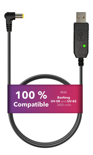 Mirkit Cable Cargador Usb De 0.098 In Con Indicador De Luz .