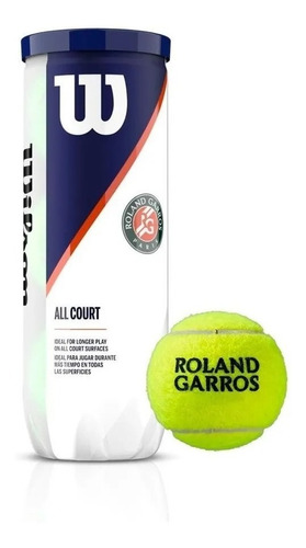 Tubo Pelotas Tenis Wilson Roland Garros All Court +c