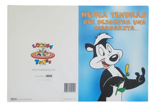 Tarjetas Looney Tunes Original 1996 Regalo Cumple Navidad Pepe Le Pew Amor