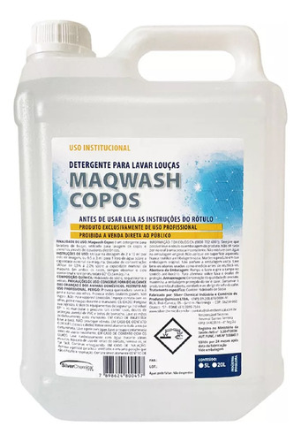 Maq-wash Copos 5l - Detergente Para Máquina De Lavar Louças
