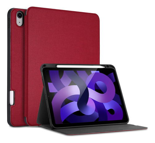 Funda Libro Para iPad Air 4 Procase Con Soporte Lápiz Rojo