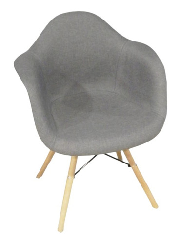 Sillon Eames Tapizado En Lino Con Patas De Madera - Grupo Sl