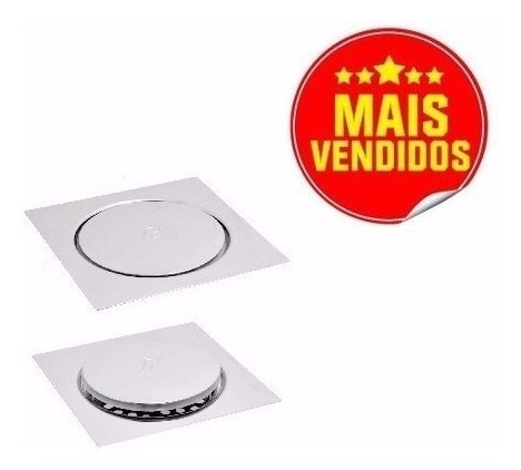 Ralo Click Inteligente Em Inox 10x10 Cm + Porta Grelha