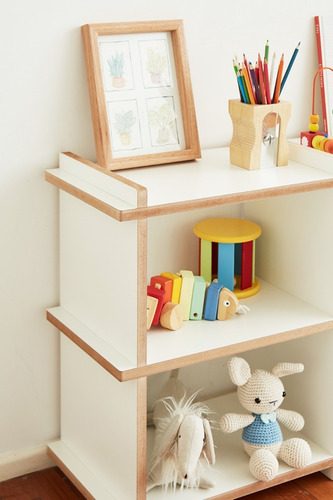 Imagen 5 de 10 de Biblioteca Organizador Montessori Nordico Melamina Encastrab