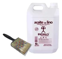 Comprar Aceite De Lino Para Maderas Doble Cocido 5 Lt + Pinceleta