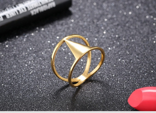 Imagen 4 de 10 de Anillo Acero Dorado Nuevo Diseño - 100