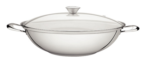 Wok Tramontina Ventura 34 Cm 5,7 L Cor Aço inox