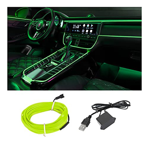 El Wire Interior Coche Led Strip Lights, Usb Auto Neon Light