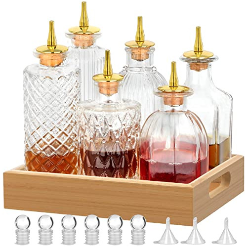 Set De 6 Botellas De Amargos Con Dosificador, Bar En Casa