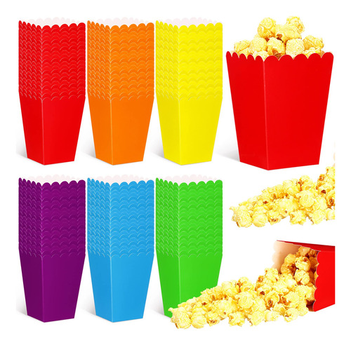 Sherr 120 Pcs Assorted Color Popcorn Boxes Mini Paper Popcor